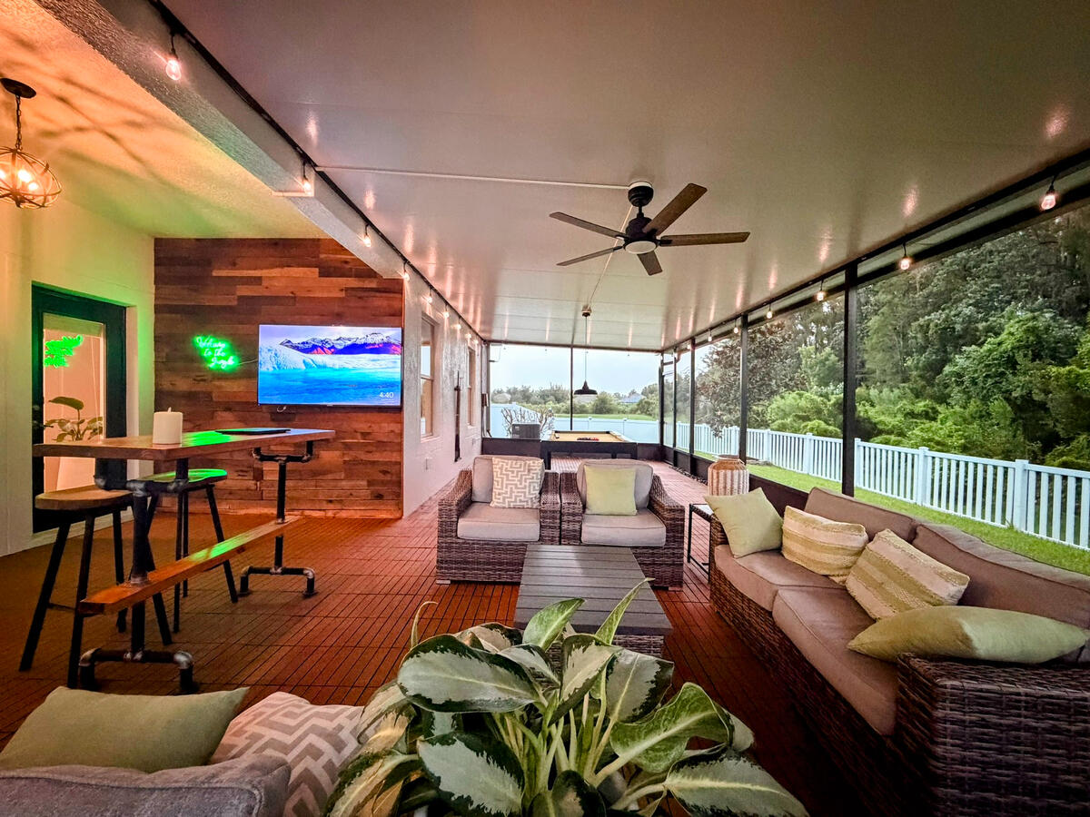 Recess lights and concealed utility area.